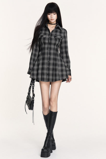 Dark Plaid Long Dress