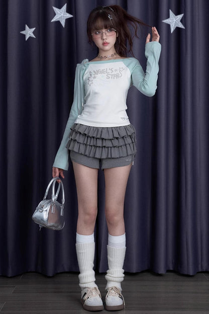 Dew Green Shoulder Band T-Shirt