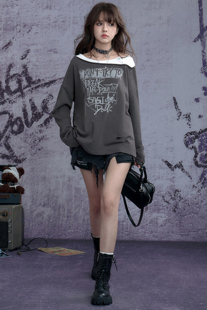 Vintage Punk Layered Sweatshirt