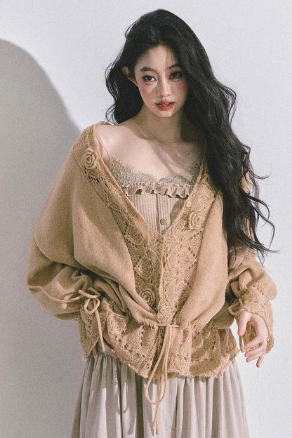 French Knitted Cardigan Sweater Jacket Set-Up