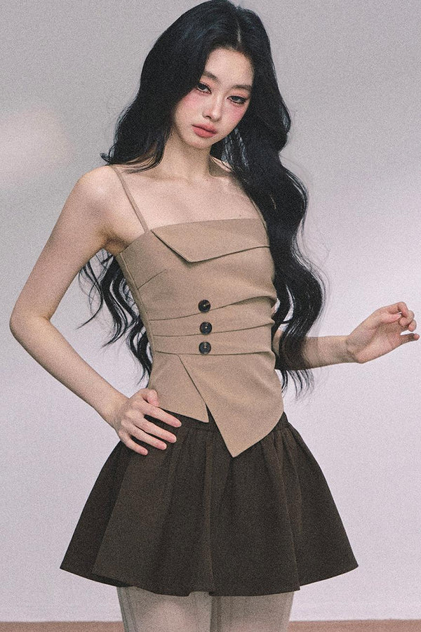 Autumn Puffy Two-Piece Skirt Set-Up