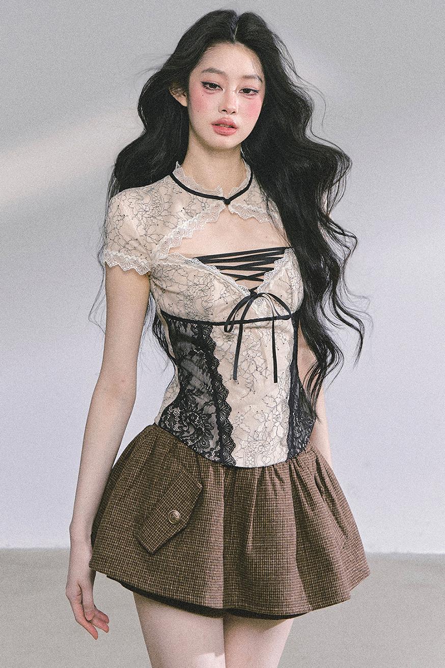 Autumn Lace Waist Top