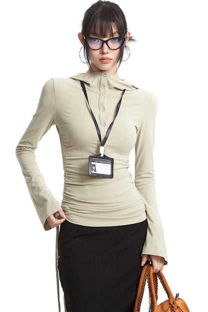 Retro Light Green Hooded Top