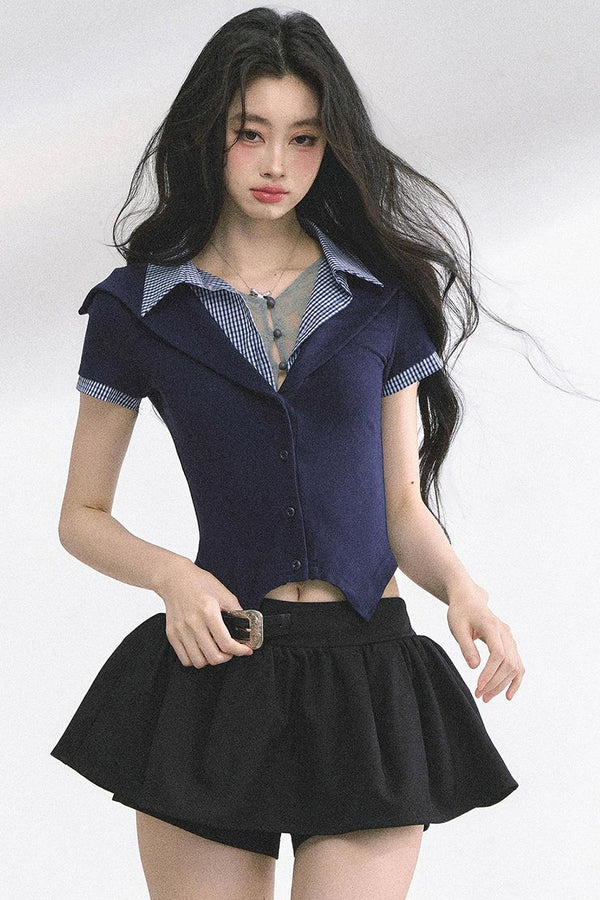 Autumn Nautical Plaid Polo Shirt