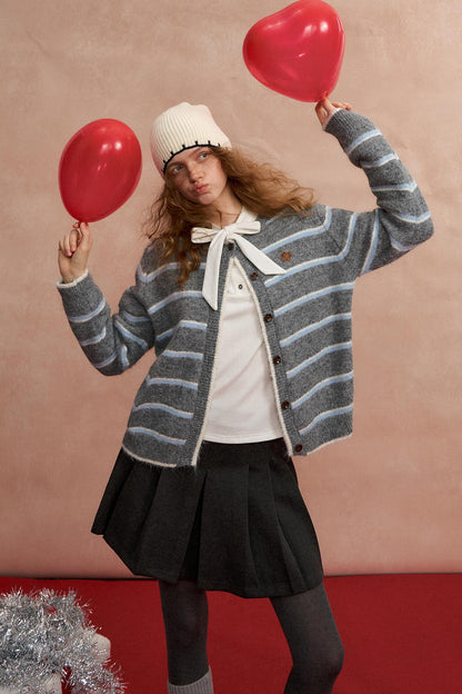 Somesowe Retro Stripesd Cardigan