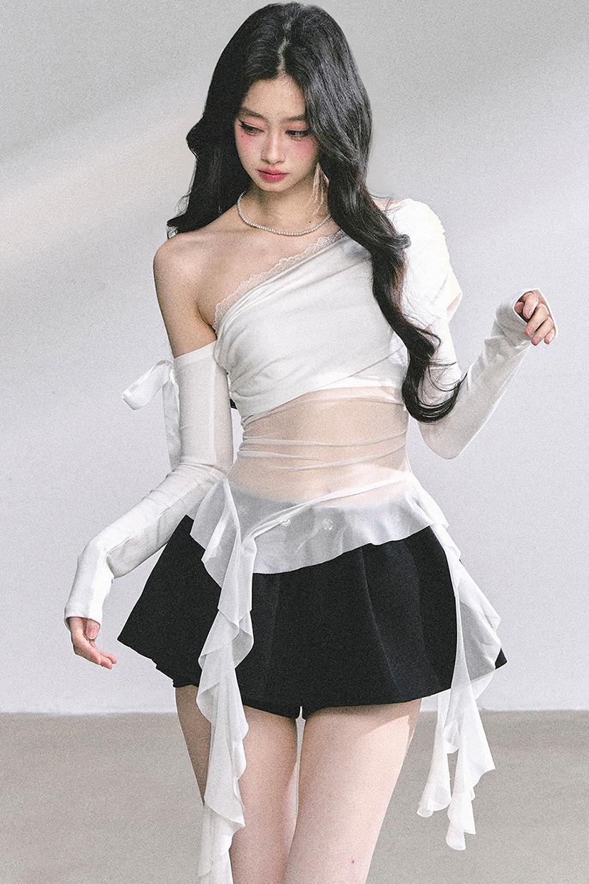 Pear Blossom Lace Shoulder Top