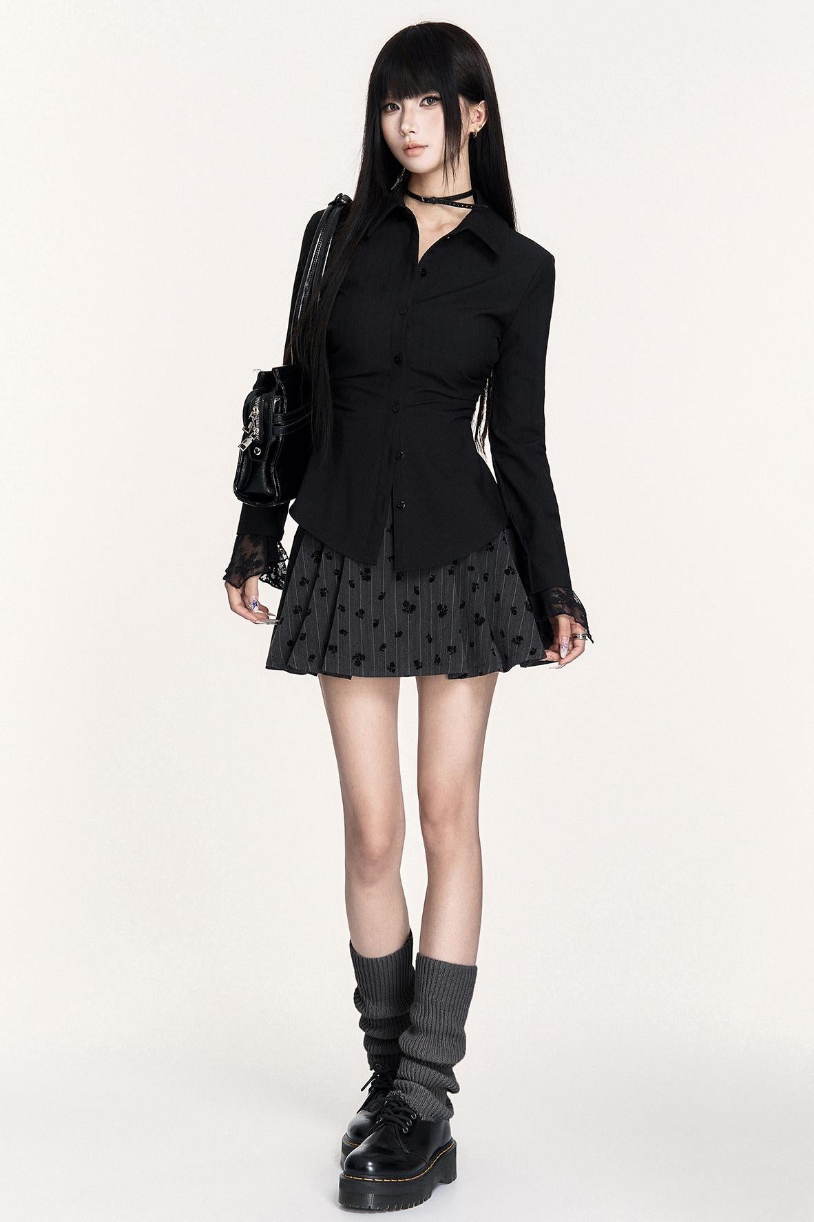 Dark Striped Long Sleeve Shirt