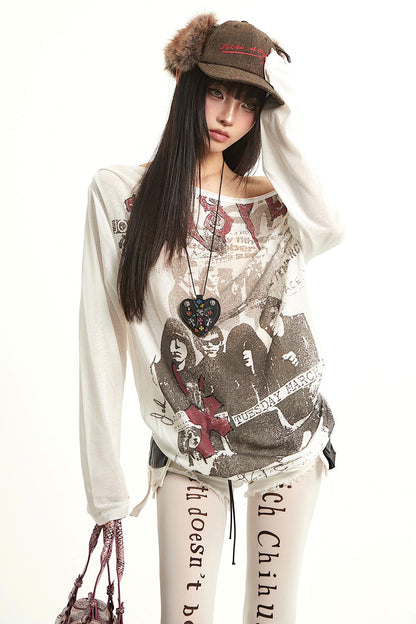 Retro Off-Shoulder Blouse