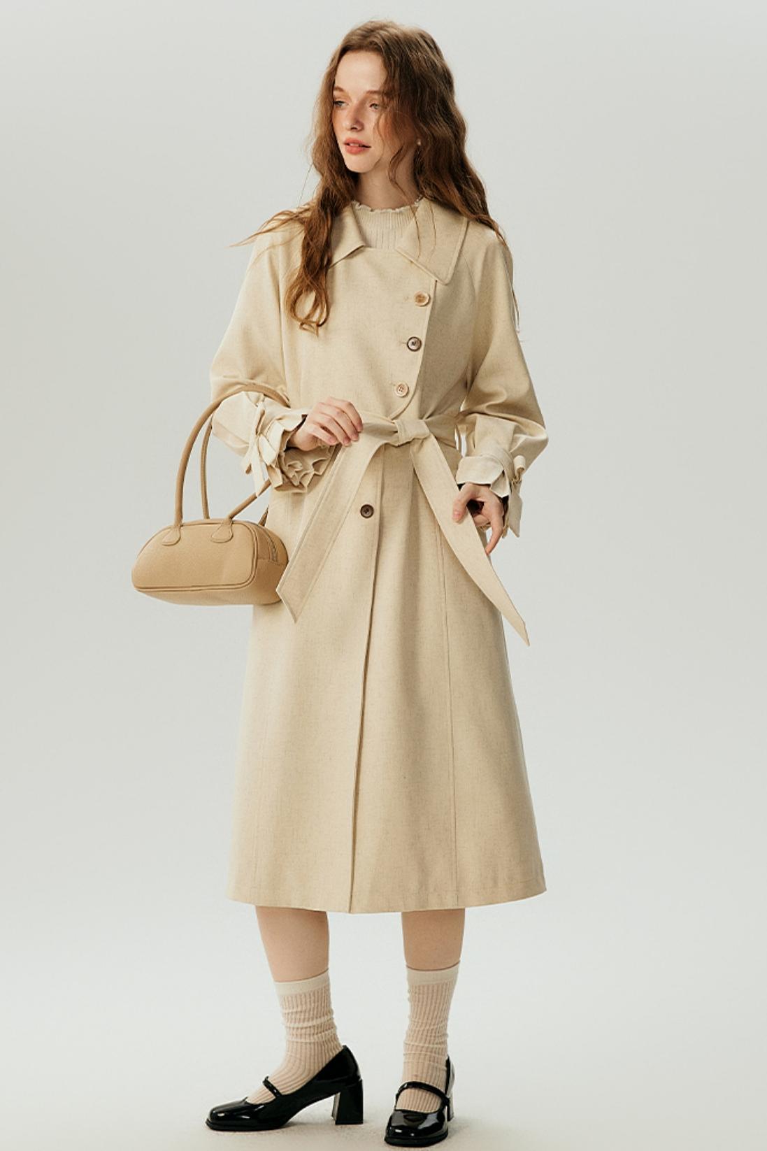 Long Lace-Up Trench Coat