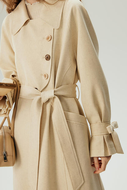 Long Lace-Up Trench Coat