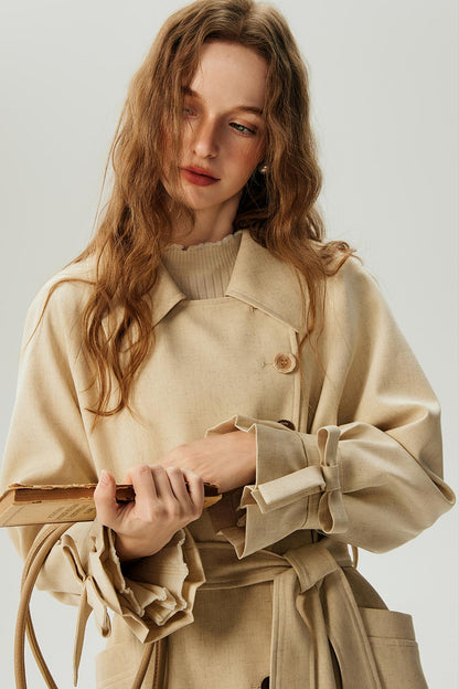 Long Lace-Up Trench Coat