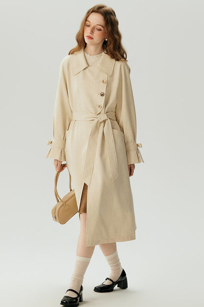 Long Lace-Up Trench Coat