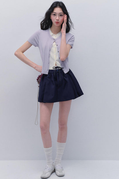 Purple Chimes Knit Cardigan Set-Up