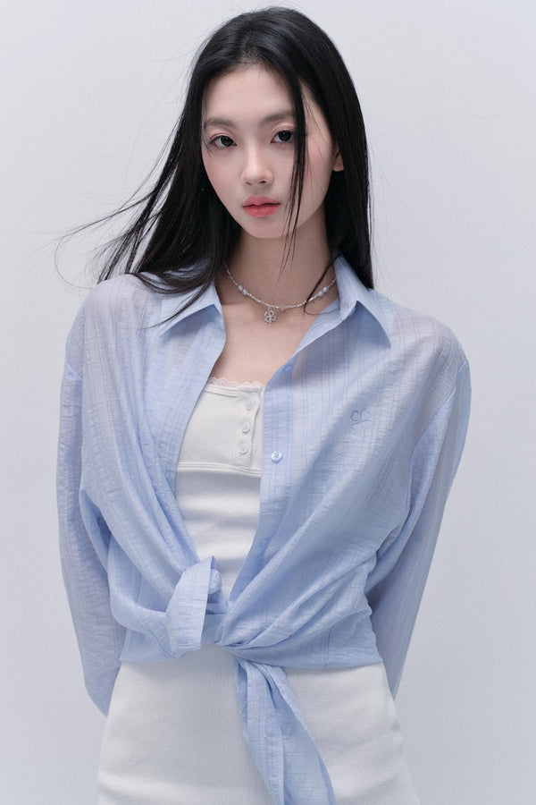 Elegant Blue Blouse Shirt