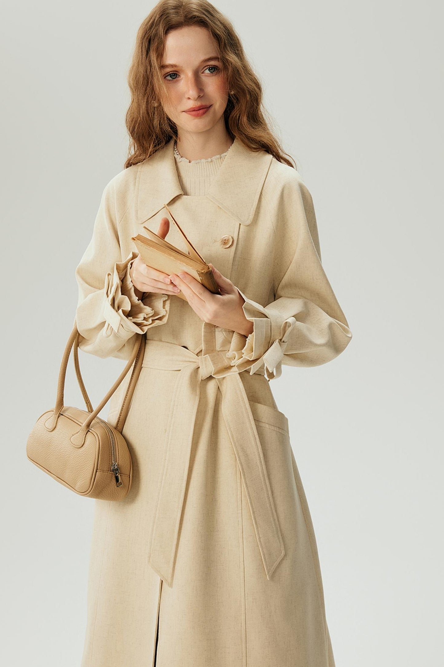 Long Lace-Up Trench Coat