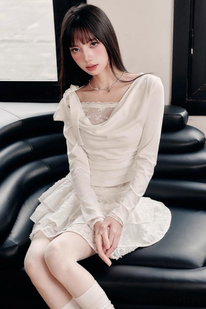 Pure Lace Knit Top Set-Up