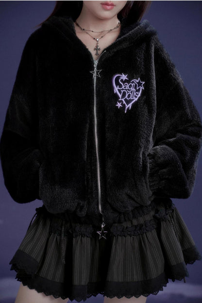 Embroidered Mink Velvet Jacket
