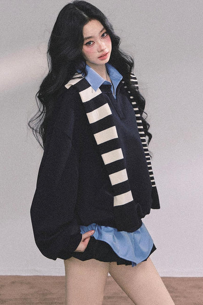 Gaozhi American Oversize Sweatshirt Set-Up