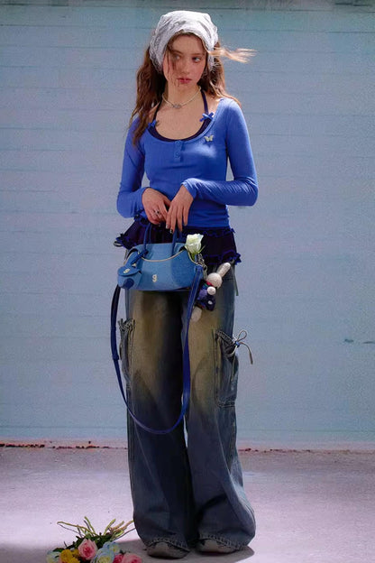 Semi-Sheer Slim Long Sleeve T-Shirt