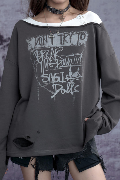 Vintage Punk Layered Sweatshirt