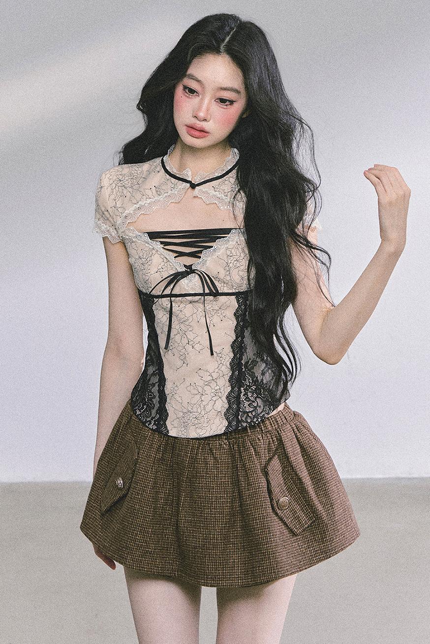 Autumn Lace Waist Top