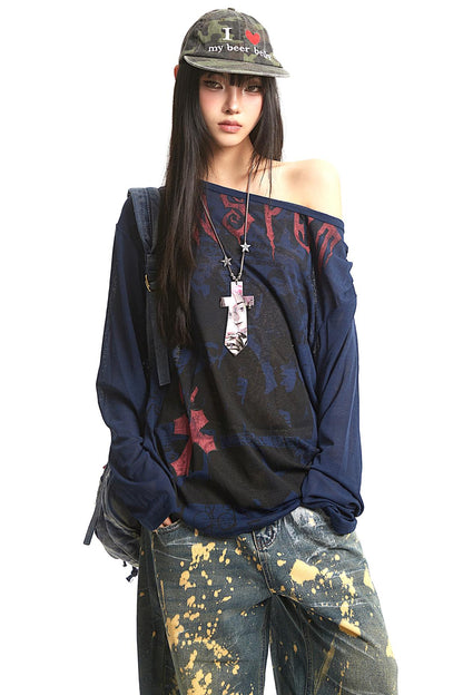 Retro Off-Shoulder Blouse