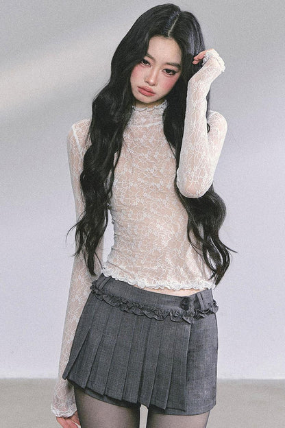 French Pleated Short Skirt Set-Up