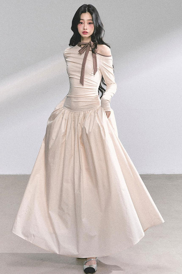 Autumn Waist Slimming Long Dress