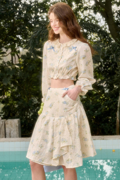 Sea Of Glass Cotton Skirt Set-Up