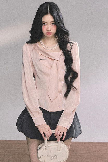 Autumn Sweet French Striped Shirt