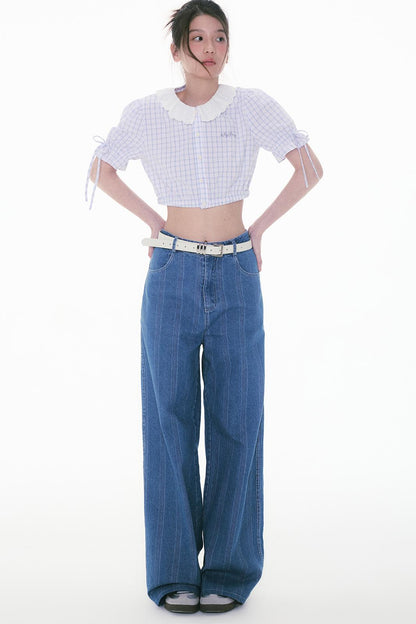 Lace Bubble Sleeve Blouse