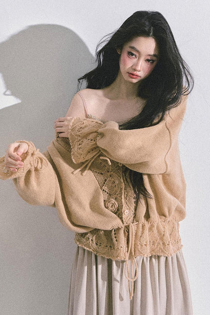 French Knitted Cardigan Sweater Jacket Set-Up