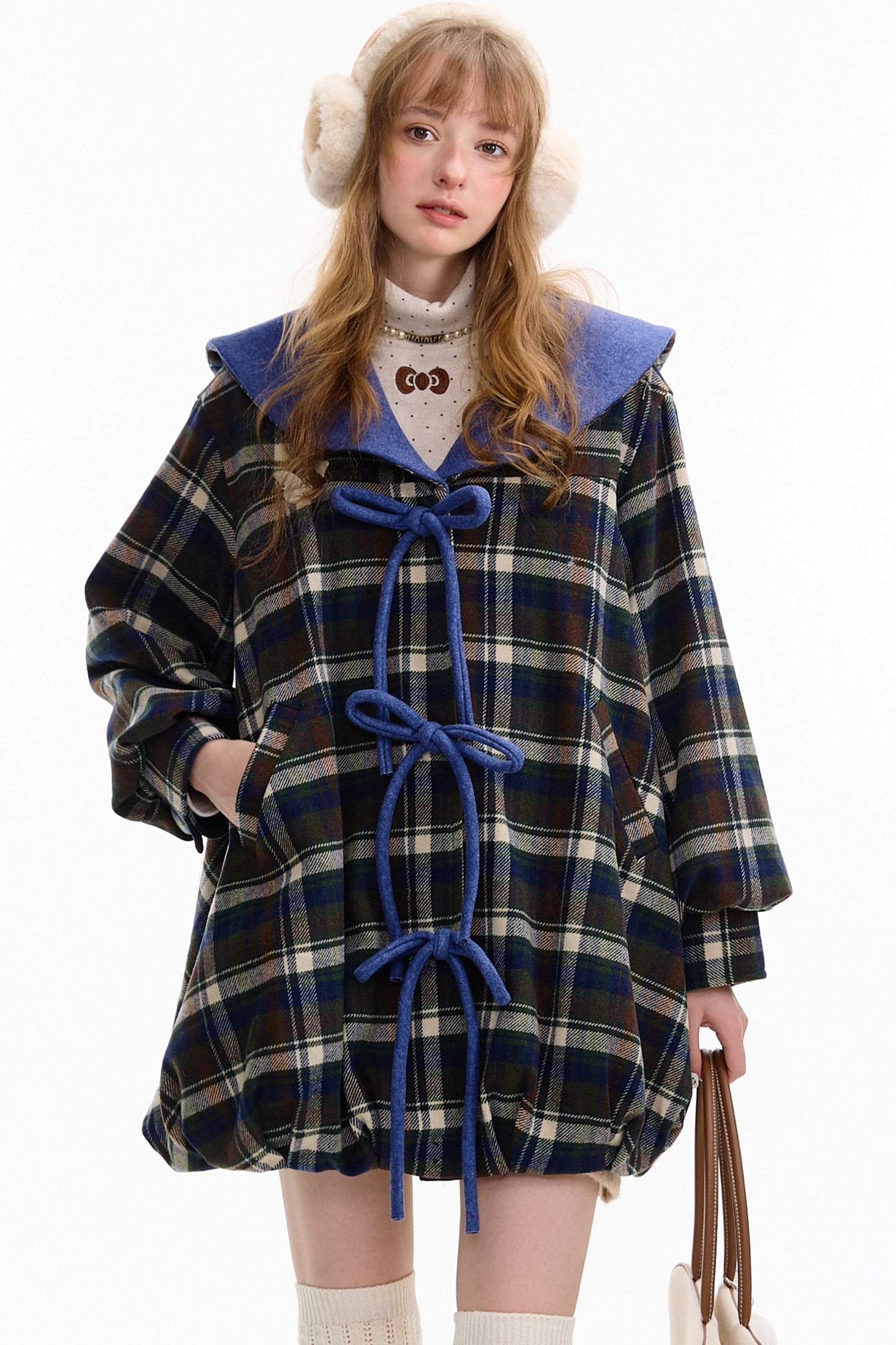Autumn Doll Blue Woolen Coat