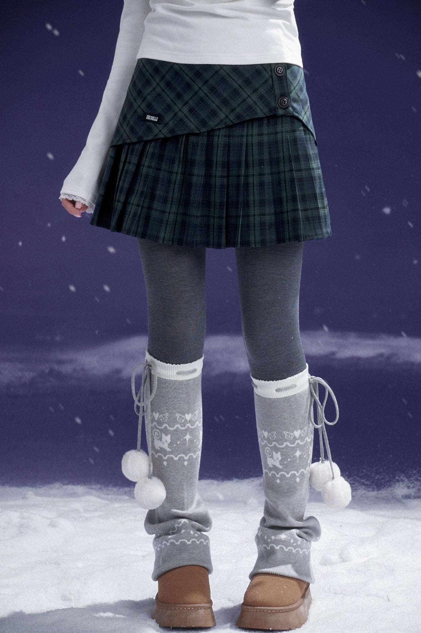 Romantic Green Pleated Skirt