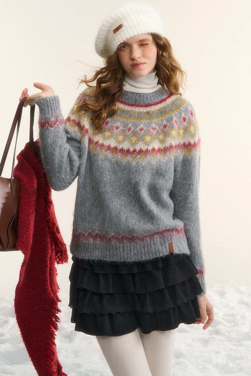 Asgony Dopamine Sweet Girl Knitted Beret