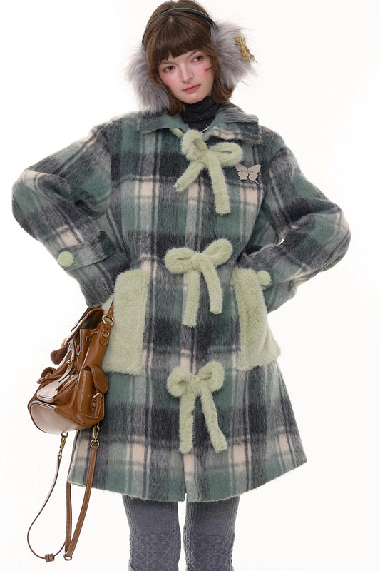 Retro Plaid Woolen Coat