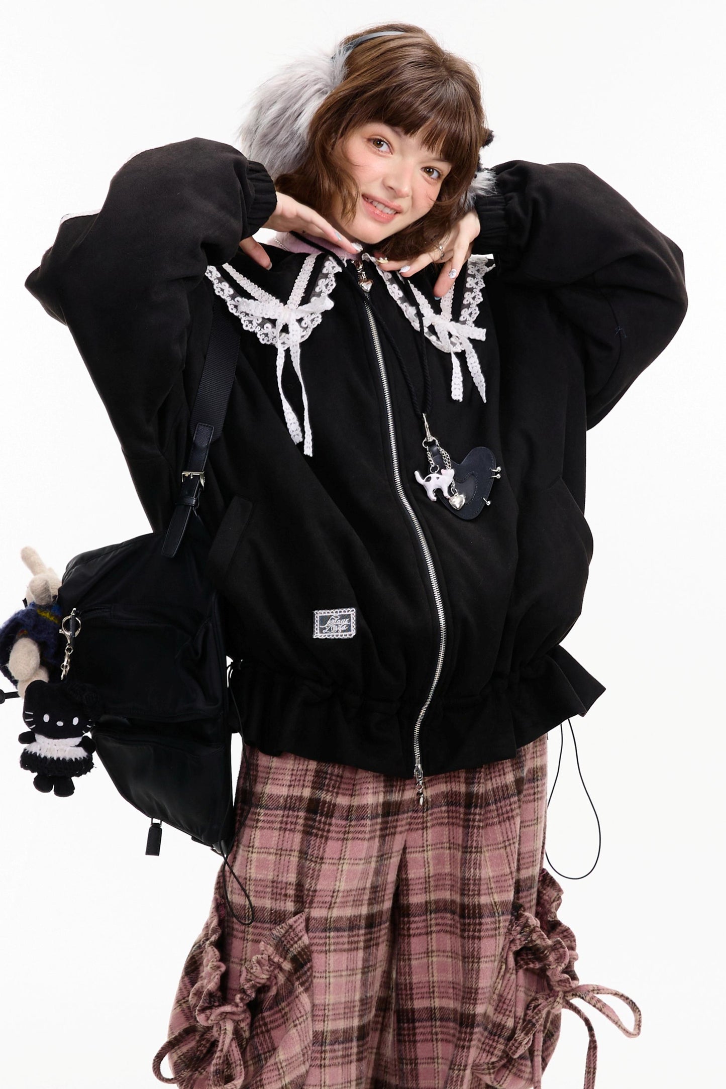 American Vintage Lace Splicing Cotton Jacket