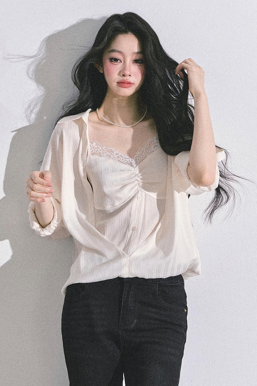 French Lace Womens Top