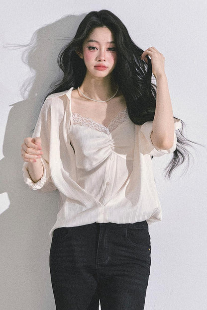 French Lace Womens Top