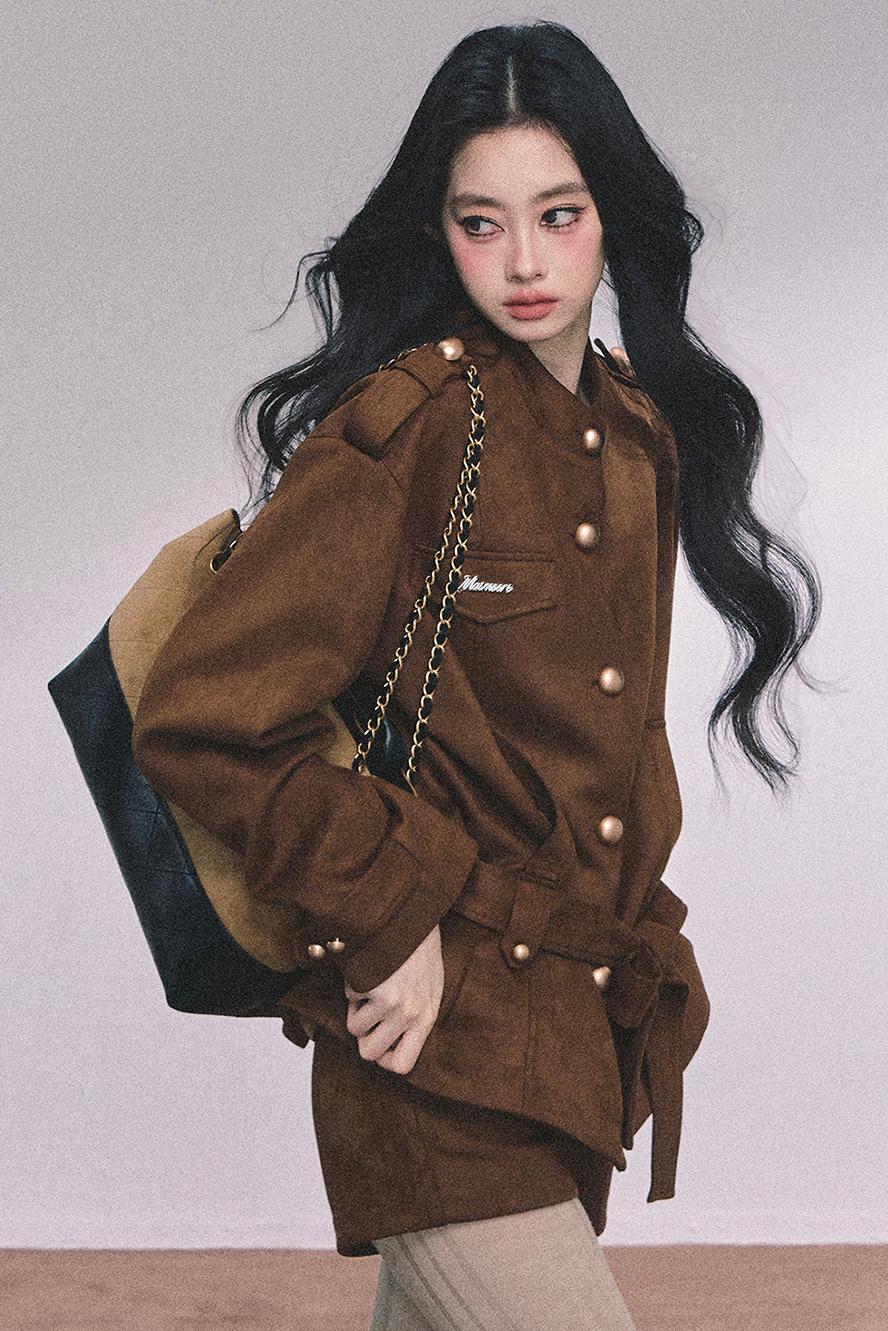 Golden Suede Womens Autumn Jacket Set-Up