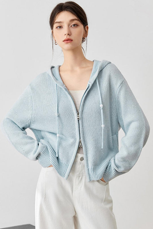 Spring Hooded Sweater Jacket