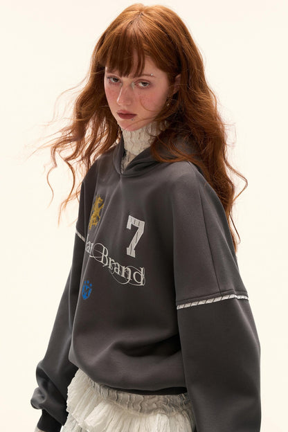 American Patchwork Hooded Sweatshirt