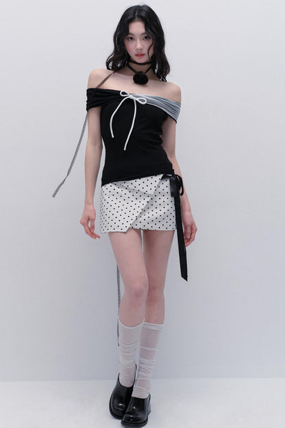 Spicy Polka Dot Bustier Skirt