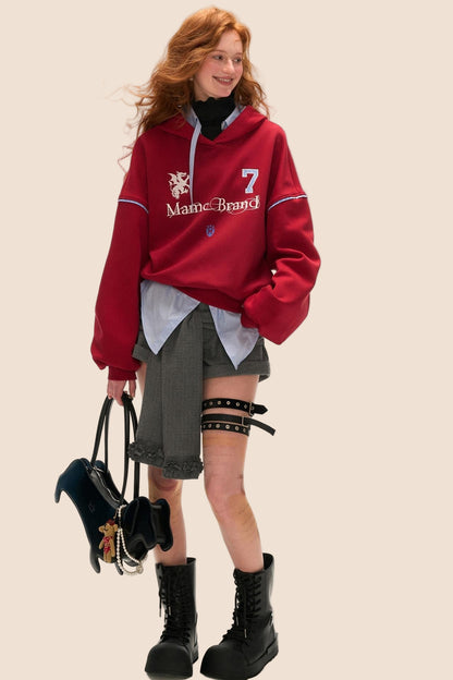 American Patchwork Hooded Sweatshirt