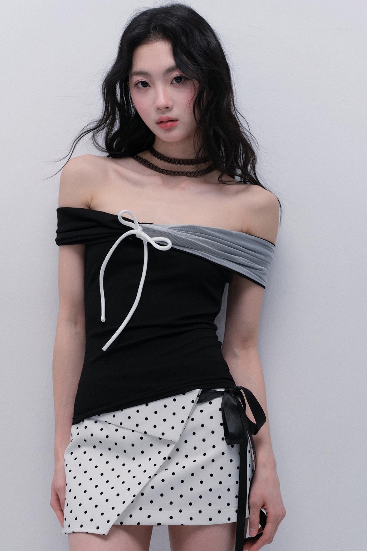 Spicy Polka Dot Bustier Skirt