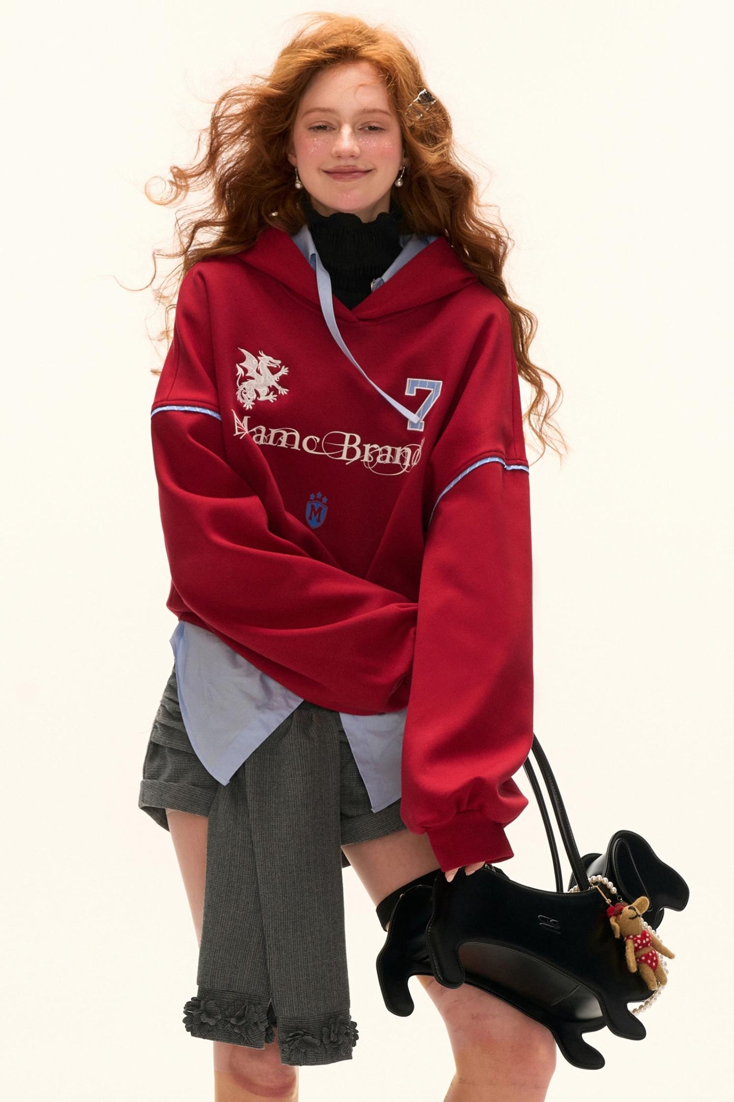 American Patchwork Hooded Sweatshirt