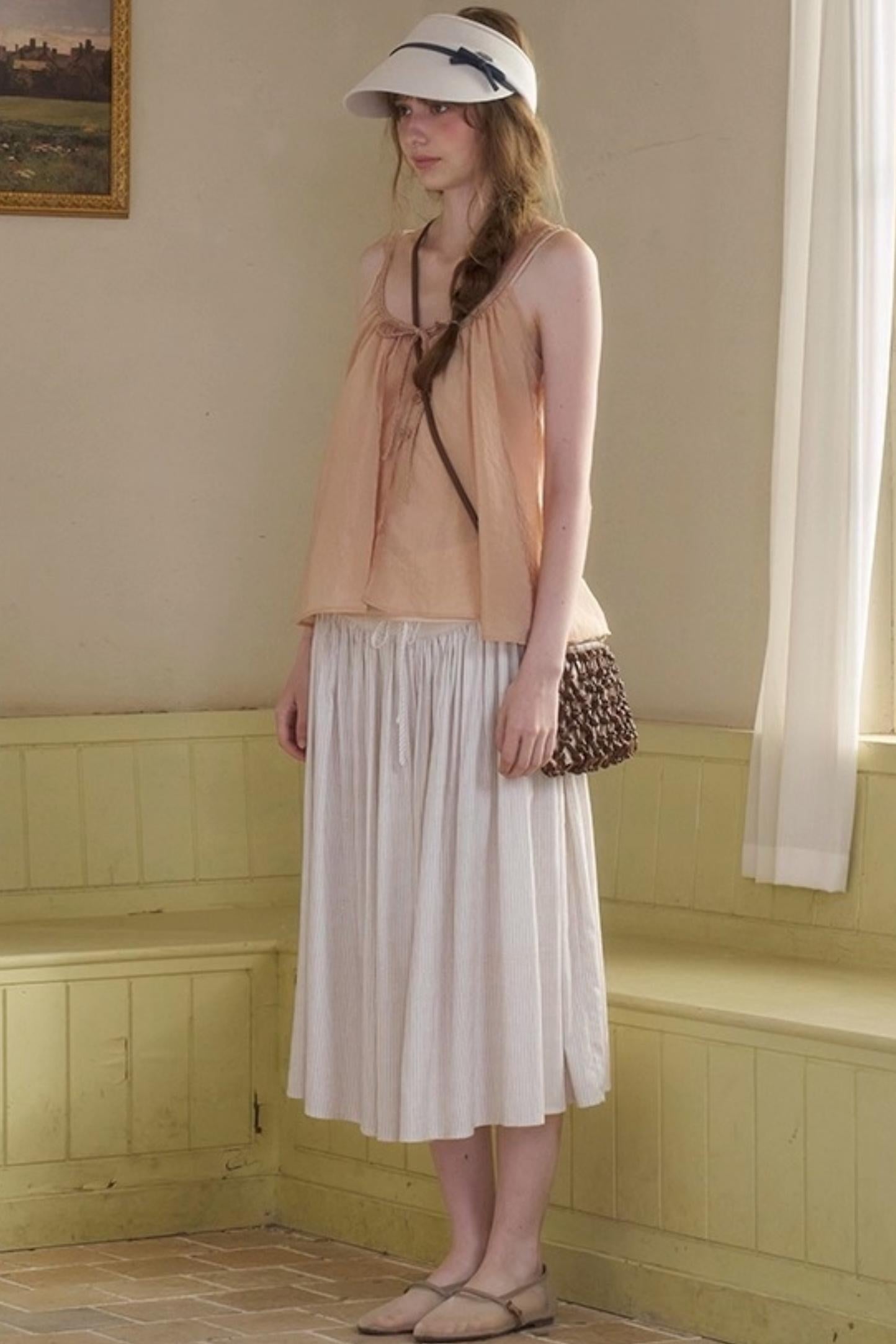 White Lace-up Camisole Set