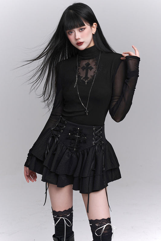 Gothic Black Slim Top