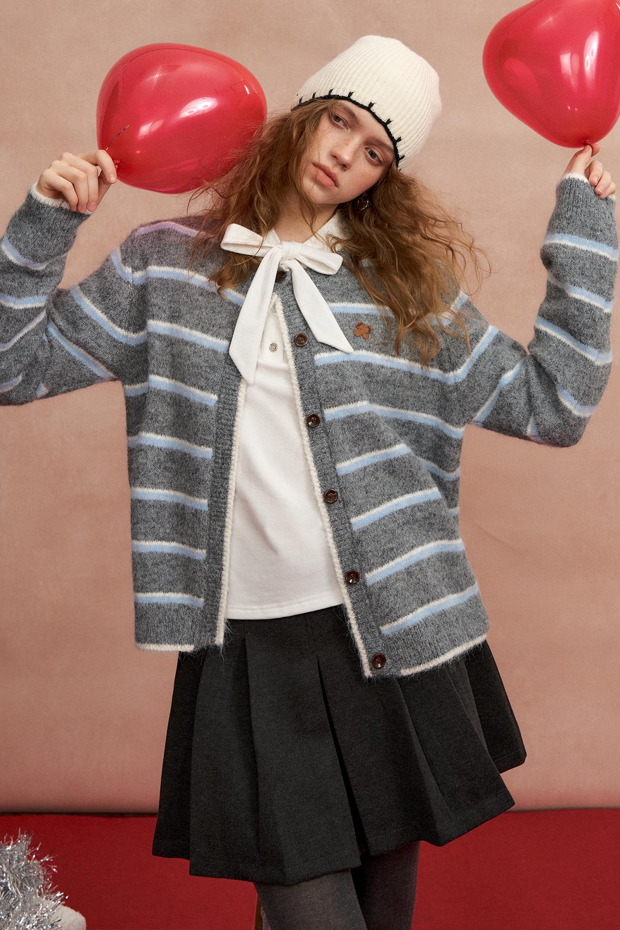 Somesowe Retro Stripesd Cardigan