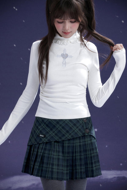 Romantic Green Pleated Skirt